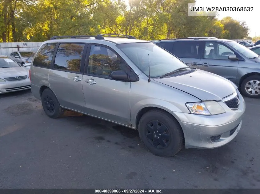 2003 Mazda Mpv Es/Lx/Lx-Sv VIN: JM3LW28A030368632 Lot: 40399865