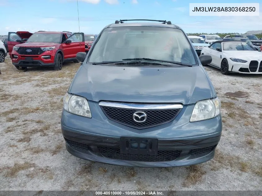 2003 Mazda Mpv Wagon VIN: JM3LW28A830368250 Lot: 40510000