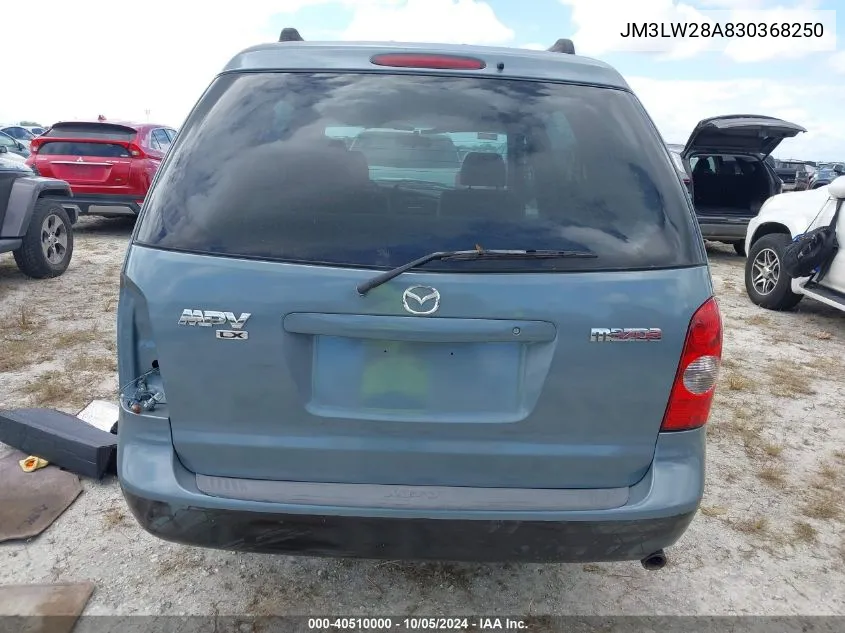 2003 Mazda Mpv Wagon VIN: JM3LW28A830368250 Lot: 40510000