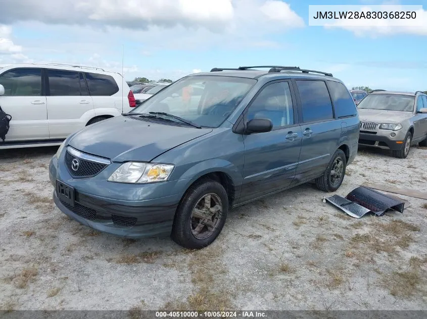 2003 Mazda Mpv Wagon VIN: JM3LW28A830368250 Lot: 40510000