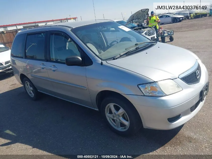 2003 Mazda Mpv Es/Lx/Lx-Sv VIN: JM3LW28A430376149 Lot: 40553121