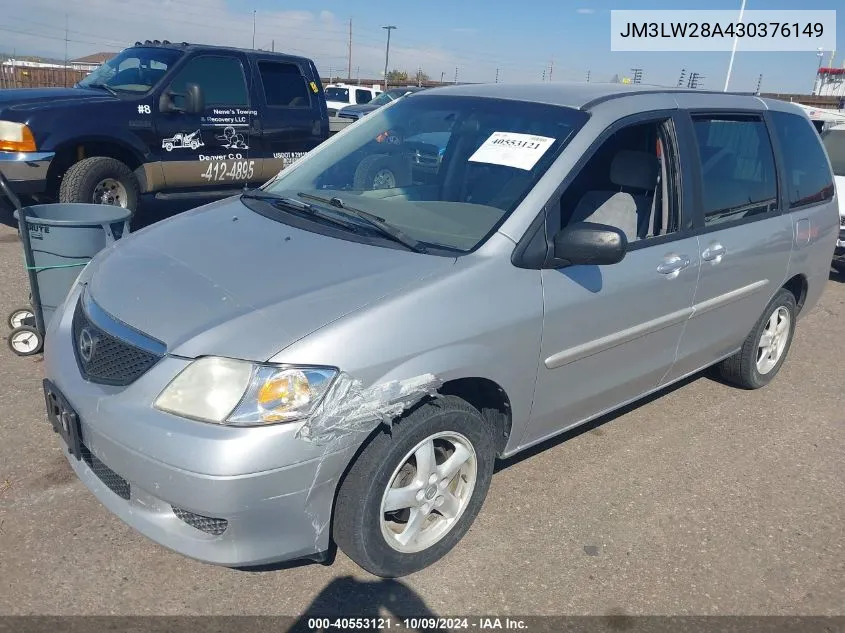 2003 Mazda Mpv Es/Lx/Lx-Sv VIN: JM3LW28A430376149 Lot: 40553121