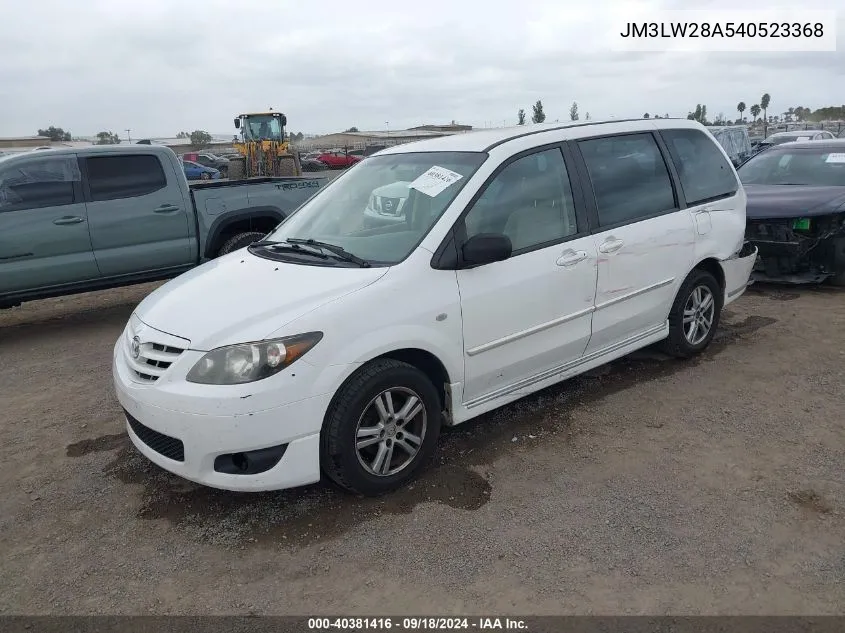 2004 Mazda Mpv Lx VIN: JM3LW28A540523368 Lot: 40381416