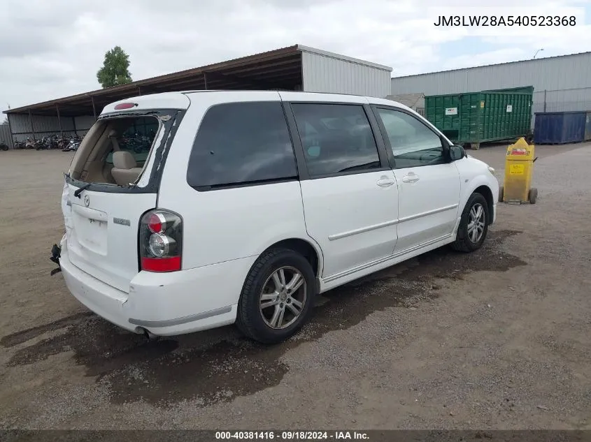 2004 Mazda Mpv Lx VIN: JM3LW28A540523368 Lot: 40381416