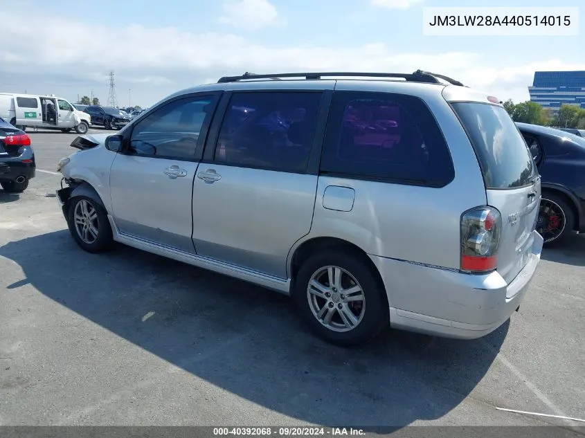 2004 Mazda Mpv Lx VIN: JM3LW28A440514015 Lot: 40392068