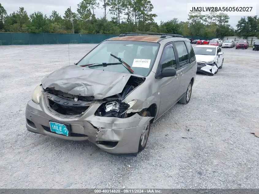 2006 Mazda Mpv Wagon VIN: JM3LW28A560562027 Lot: 40314820