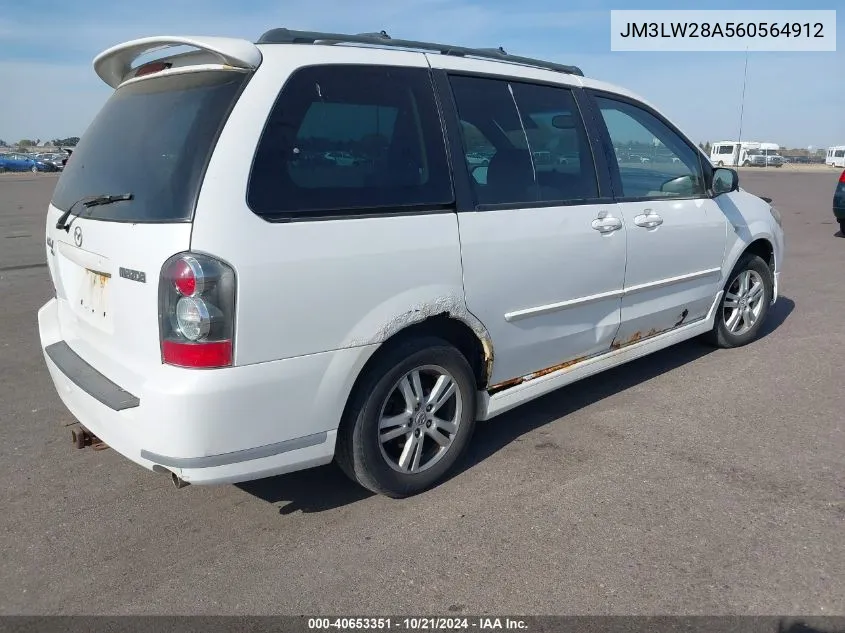 2006 Mazda Mpv Lx VIN: JM3LW28A560564912 Lot: 40653351