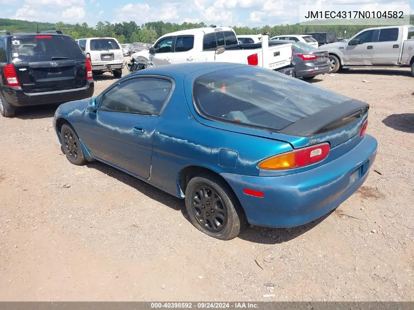 1992 Mazda Mx-3 VIN: JM1EC4317N0104582 Lot: 40398592