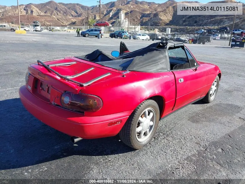 1990 Mazda Mx-5 Miata VIN: JM1NA3514L0115081 Lot: 40818682