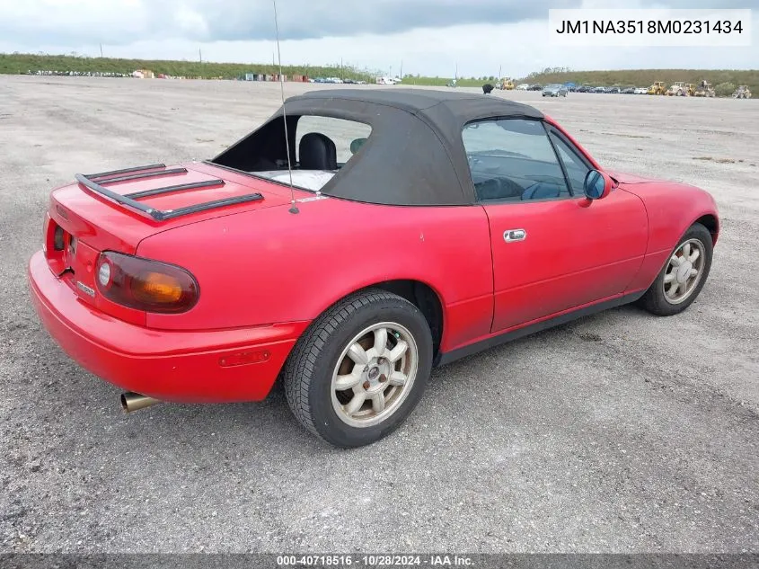 1991 Mazda Mx-5 Miata VIN: JM1NA3518M0231434 Lot: 40718516