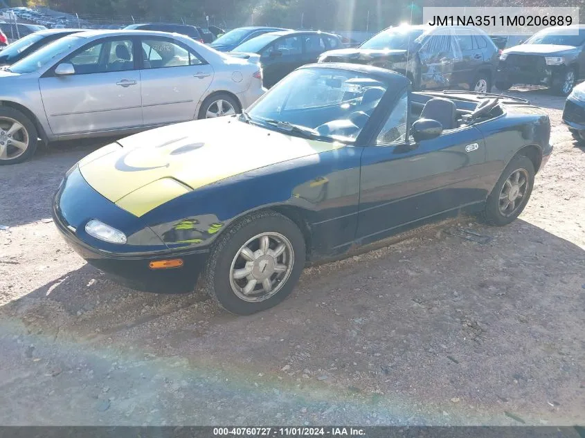 1991 Mazda Mx-5 Miata VIN: JM1NA3511M0206889 Lot: 40760727