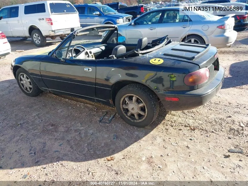 1991 Mazda Mx-5 Miata VIN: JM1NA3511M0206889 Lot: 40760727