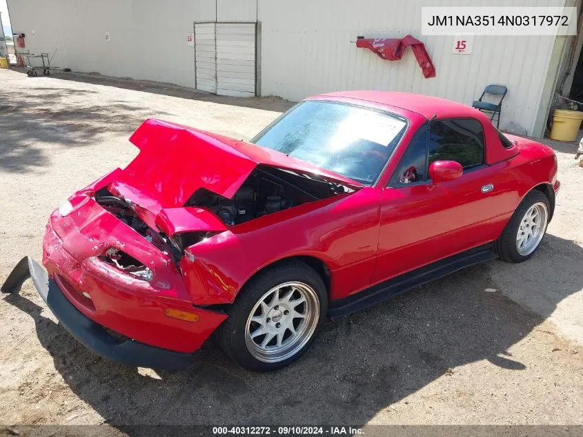 1992 Mazda Mx-5 Miata VIN: JM1NA3514N0317972 Lot: 40312272