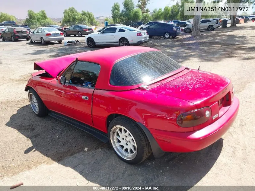 1992 Mazda Mx-5 Miata VIN: JM1NA3514N0317972 Lot: 40312272