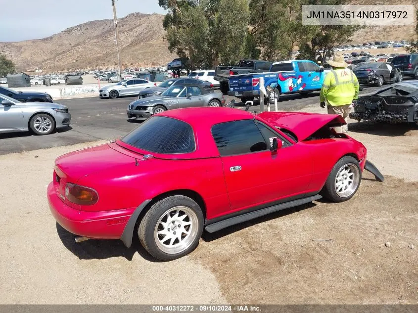 1992 Mazda Mx-5 Miata VIN: JM1NA3514N0317972 Lot: 40312272