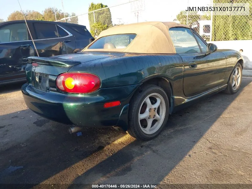 1999 Mazda Mx-5 Miata Leather Pkg/Popular Equipment Pkg/Sports Pkg/Touring Pkg VIN: JM1NB3531X0137771 Lot: 40170446