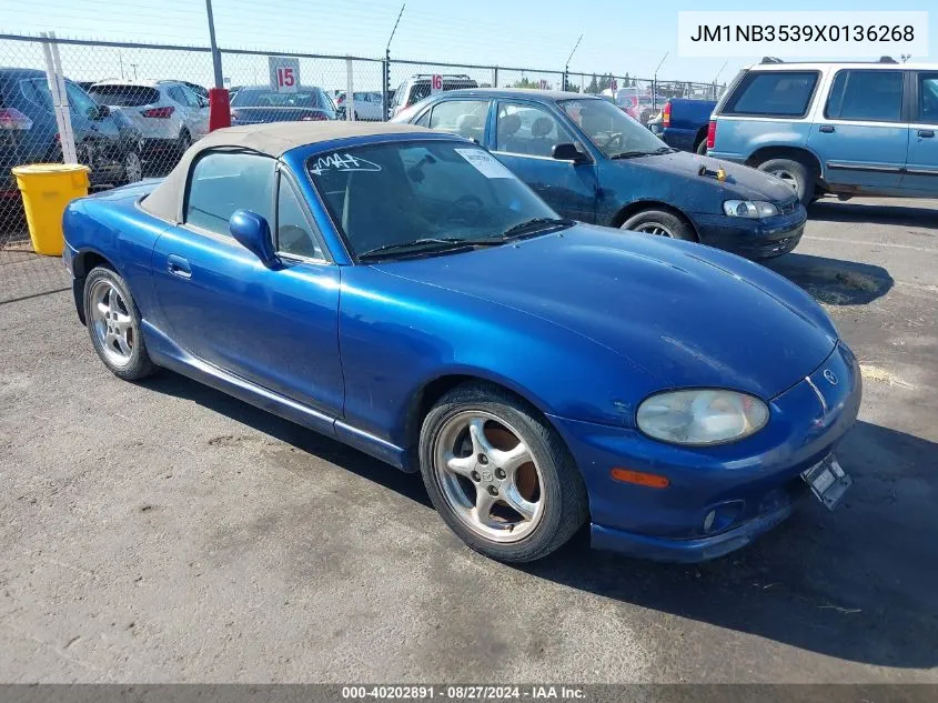 1999 Mazda Mx-5 Miata Leather Pkg/Popular Equipment Pkg/Sports Pkg/Touring Pkg VIN: JM1NB3539X0136268 Lot: 40202891