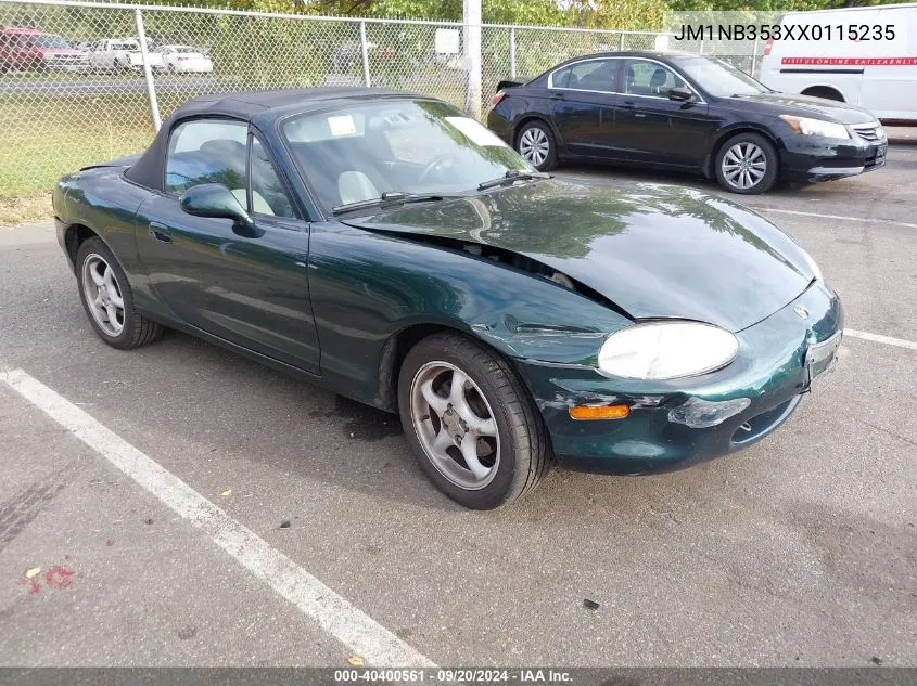 1999 Mazda Mx-5 Miata Leather Pkg/Popular Equipment Pkg/Sports Pkg/Touring Pkg VIN: JM1NB353XX0115235 Lot: 40400561