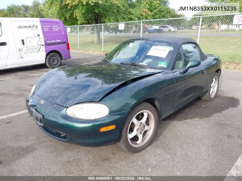 1999 Mazda Mx-5 Miata Leather Pkg/Popular Equipment Pkg/Sports Pkg/Touring Pkg VIN: JM1NB353XX0115235 Lot: 40400561