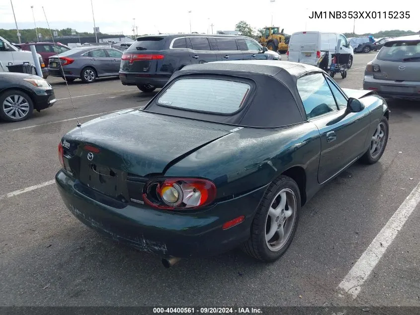 1999 Mazda Mx-5 Miata Leather Pkg/Popular Equipment Pkg/Sports Pkg/Touring Pkg VIN: JM1NB353XX0115235 Lot: 40400561