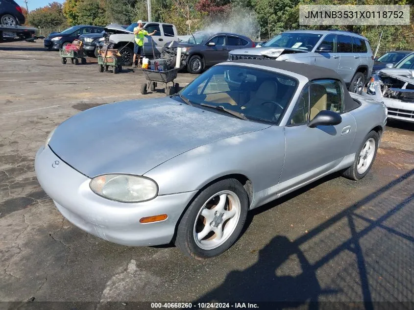 1999 Mazda Mx-5 Miata VIN: JM1NB3531X0118752 Lot: 40668260