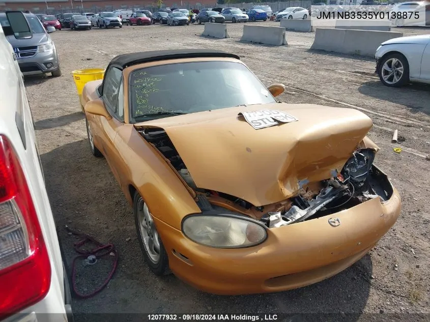 2000 Mazda Mx-5 Miata Ls VIN: JM1NB3535Y0138875 Lot: 12077932