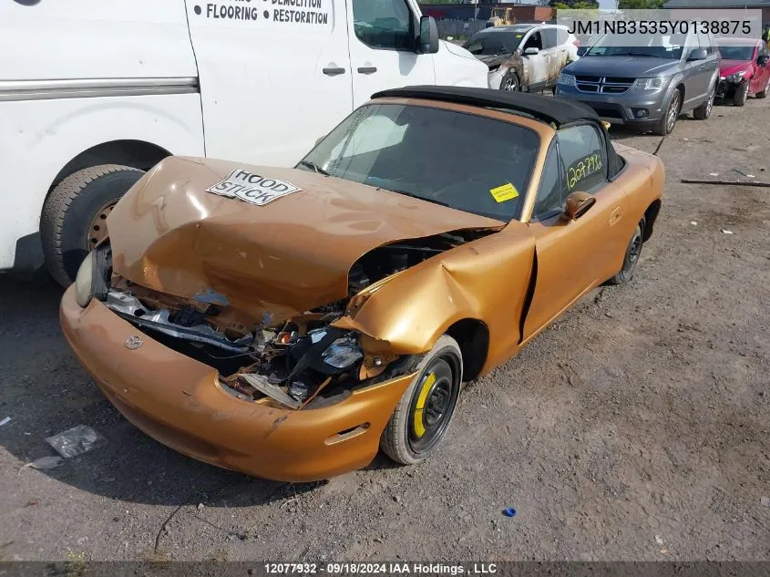 2000 Mazda Mx-5 Miata Ls VIN: JM1NB3535Y0138875 Lot: 12077932