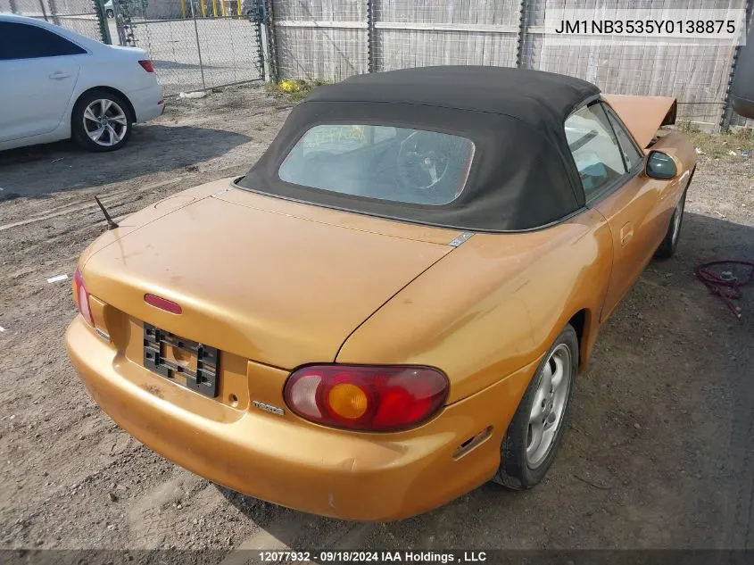 2000 Mazda Mx-5 Miata Ls VIN: JM1NB3535Y0138875 Lot: 12077932