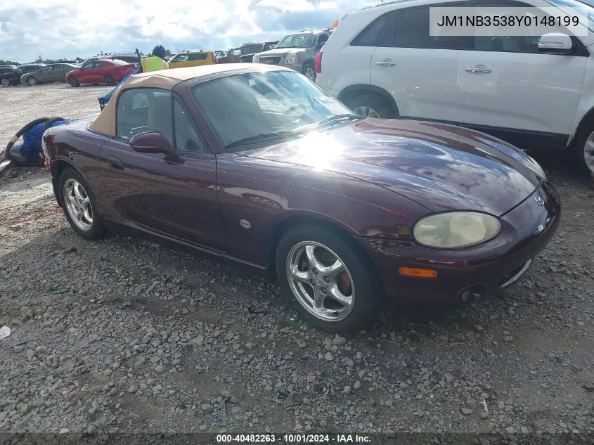 2000 Mazda Mx-5 Miata Ls/Special Edition VIN: JM1NB3538Y0148199 Lot: 40482263