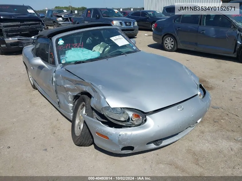 2000 Mazda Mx-5 Miata Ls/Special Edition VIN: JM1NB3534Y0152671 Lot: 40493814