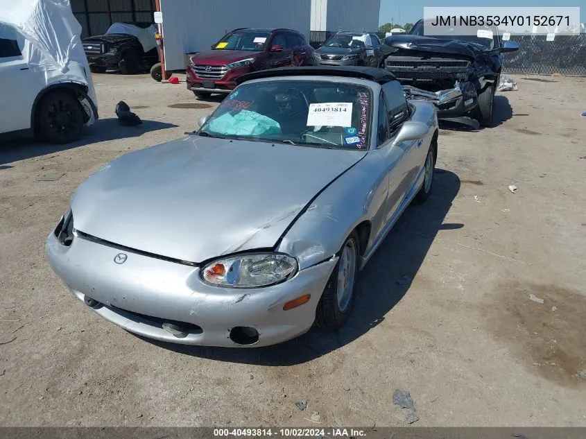 2000 Mazda Mx-5 Miata Ls/Special Edition VIN: JM1NB3534Y0152671 Lot: 40493814