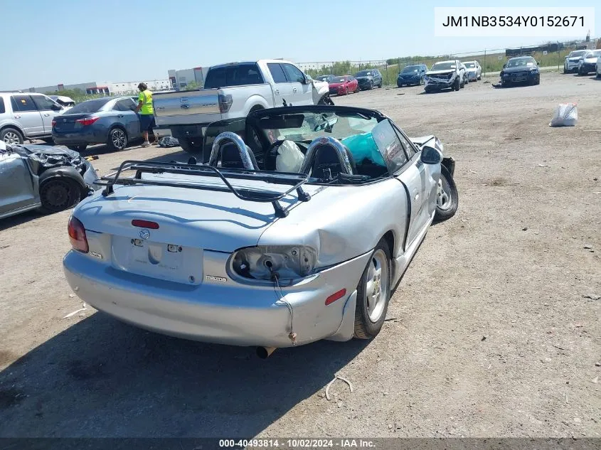 2000 Mazda Mx-5 Miata Ls/Special Edition VIN: JM1NB3534Y0152671 Lot: 40493814