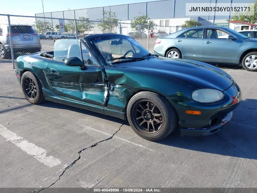 2000 Mazda Mx-5 Miata Ls/Special Edition VIN: JM1NB3536Y0152171 Lot: 40549996