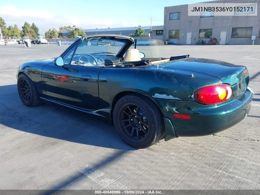 2000 Mazda Mx-5 Miata Ls/Special Edition VIN: JM1NB3536Y0152171 Lot: 40549996