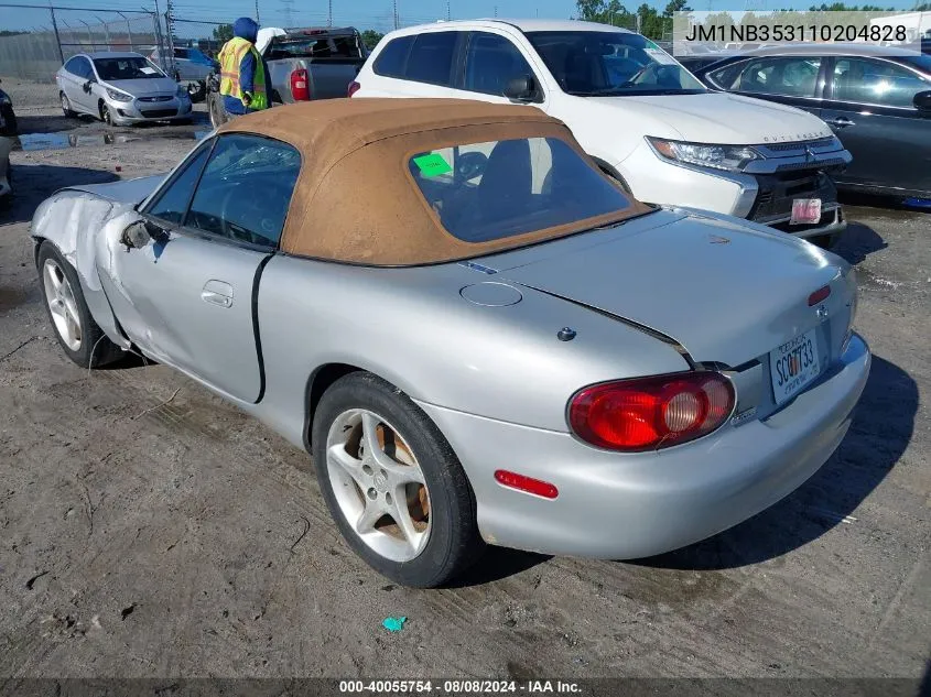 2001 Mazda Mx-5 Miata Ls VIN: JM1NB353110204828 Lot: 40055754