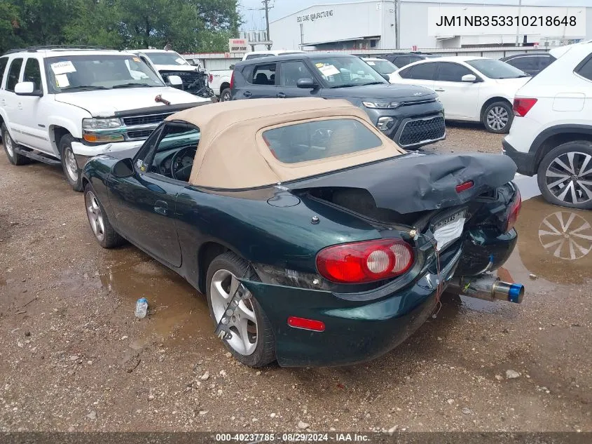 2001 Mazda Mx-5 Miata Ls/Special Edition VIN: JM1NB353310218648 Lot: 40237785