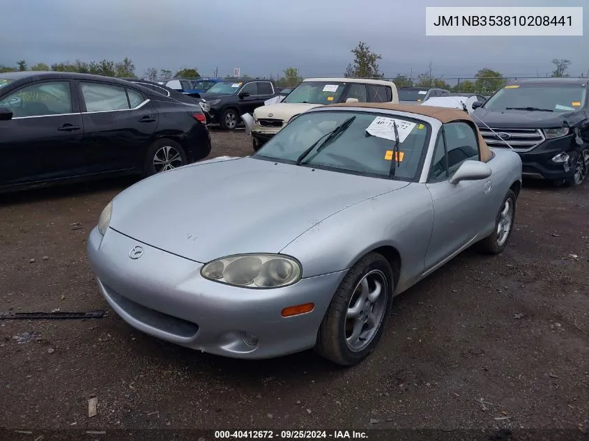 2001 Mazda Mx-5 Miata Ls/Special Edition VIN: JM1NB353810208441 Lot: 40412672