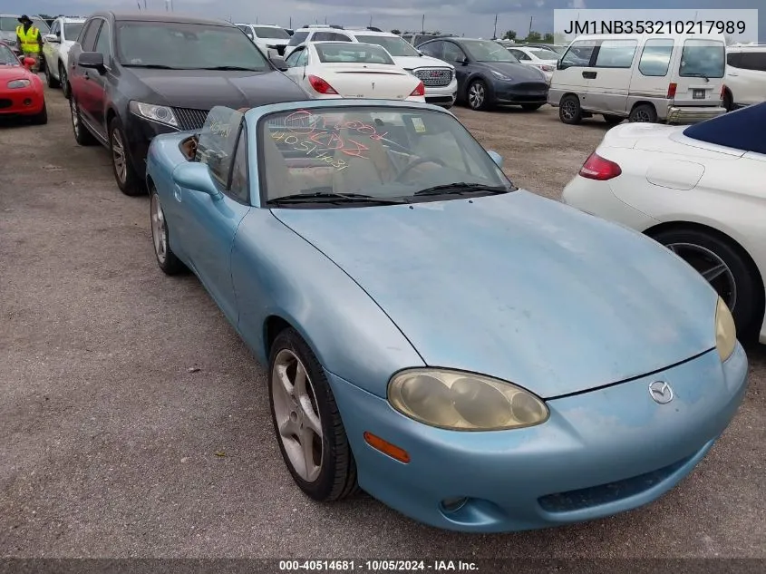 2001 Mazda Mx-5 Miata Ls VIN: JM1NB353210217989 Lot: 40514681