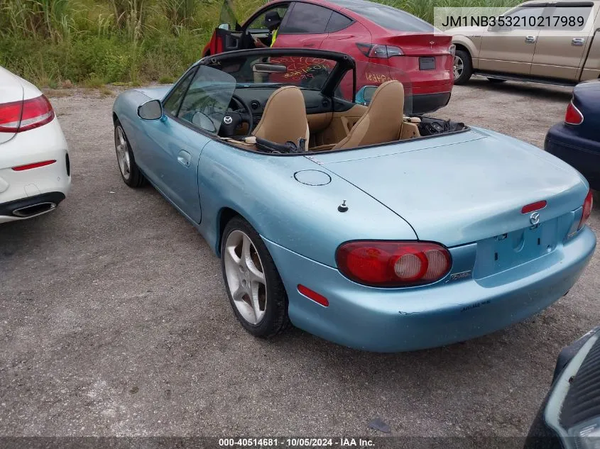 2001 Mazda Mx-5 Miata Ls VIN: JM1NB353210217989 Lot: 40514681