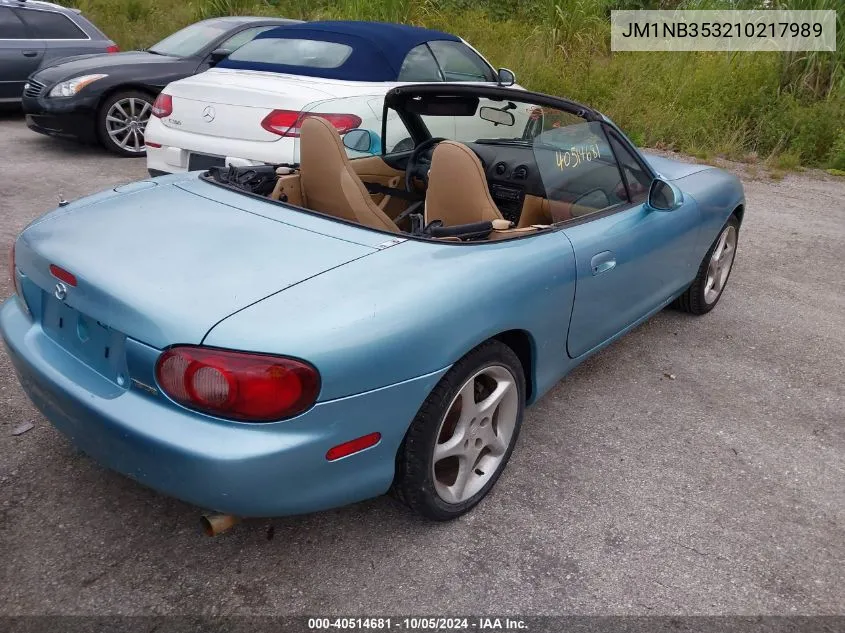 2001 Mazda Mx-5 Miata Ls VIN: JM1NB353210217989 Lot: 40514681