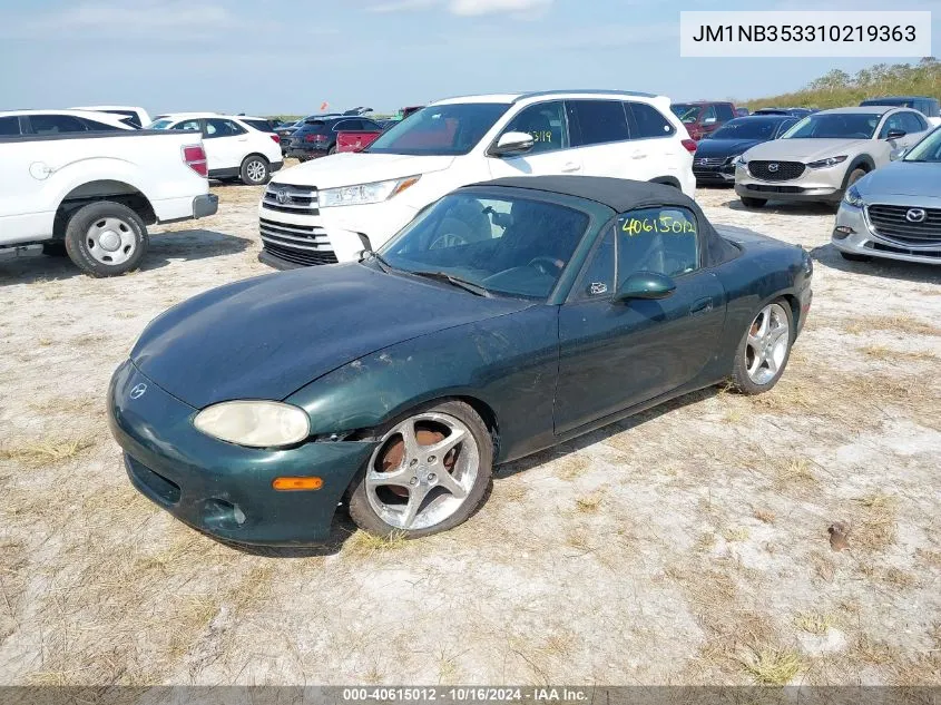 2001 Mazda Mx-5 Miata Ls/Special Edition VIN: JM1NB353310219363 Lot: 40615012