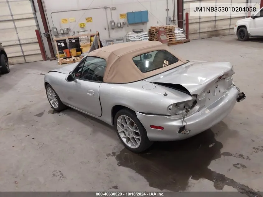 2001 Mazda Mx-5 Miata Ls/Special Edition VIN: JM1NB353010204058 Lot: 40630520