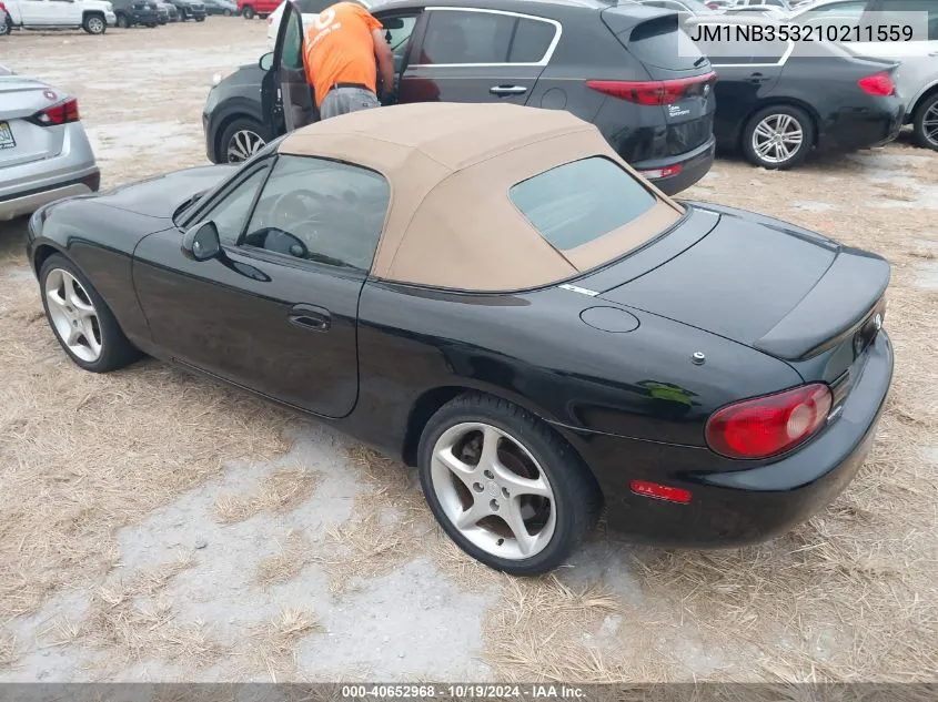 2001 Mazda Mx-5 Miata Ls VIN: JM1NB353210211559 Lot: 40652968