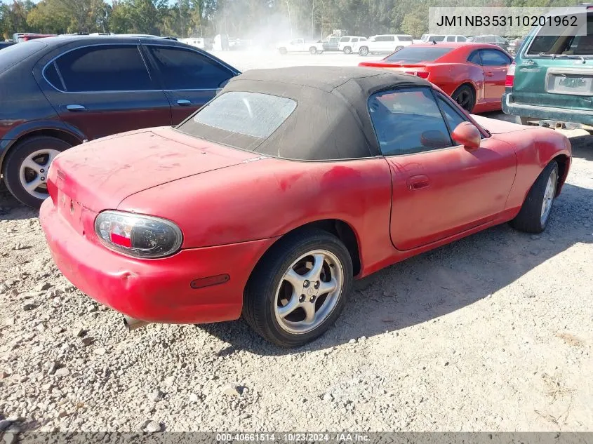 2001 Mazda Mx-5 Miata Ls/Special Edition VIN: JM1NB353110201962 Lot: 40661514