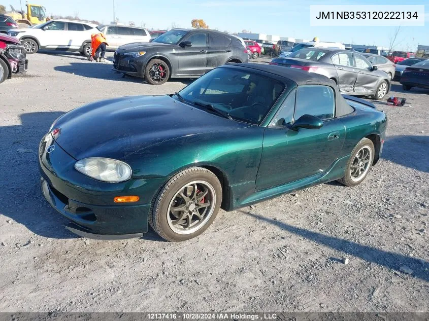 2002 Mazda Mx-5 Miata VIN: JM1NB353120222134 Lot: 12137416