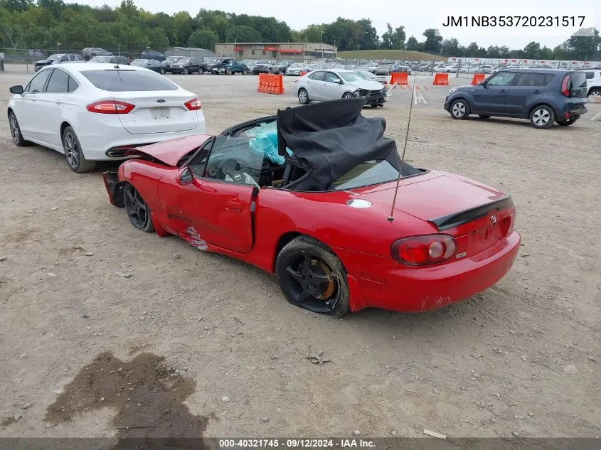 2002 Mazda Mx-5 Miata Cloth/Ls/Se VIN: JM1NB353720231517 Lot: 40321745