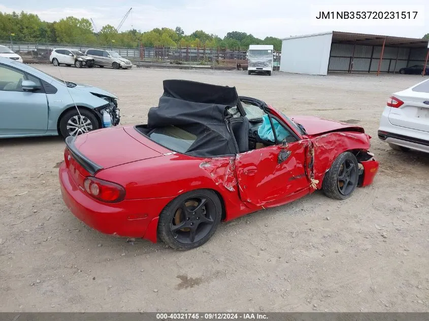 2002 Mazda Mx-5 Miata Cloth/Ls/Se VIN: JM1NB353720231517 Lot: 40321745