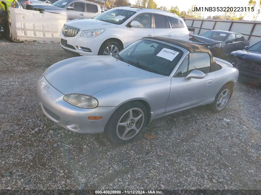 2002 Mazda Mx-5 Miata Cloth/Ls/Se VIN: JM1NB353220223115 Lot: 40825998