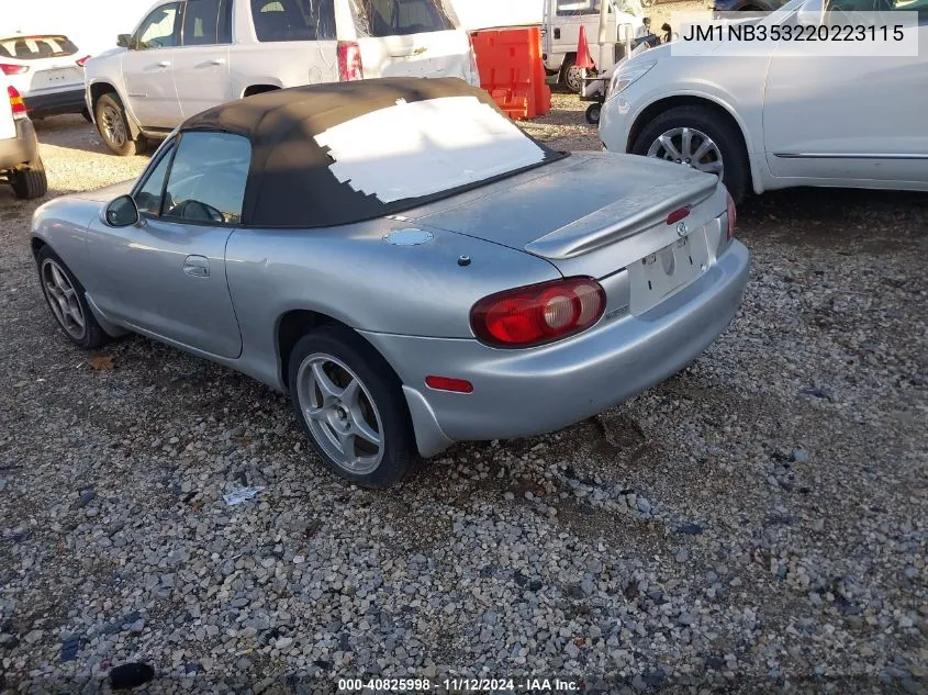 2002 Mazda Mx-5 Miata Cloth/Ls/Se VIN: JM1NB353220223115 Lot: 40825998