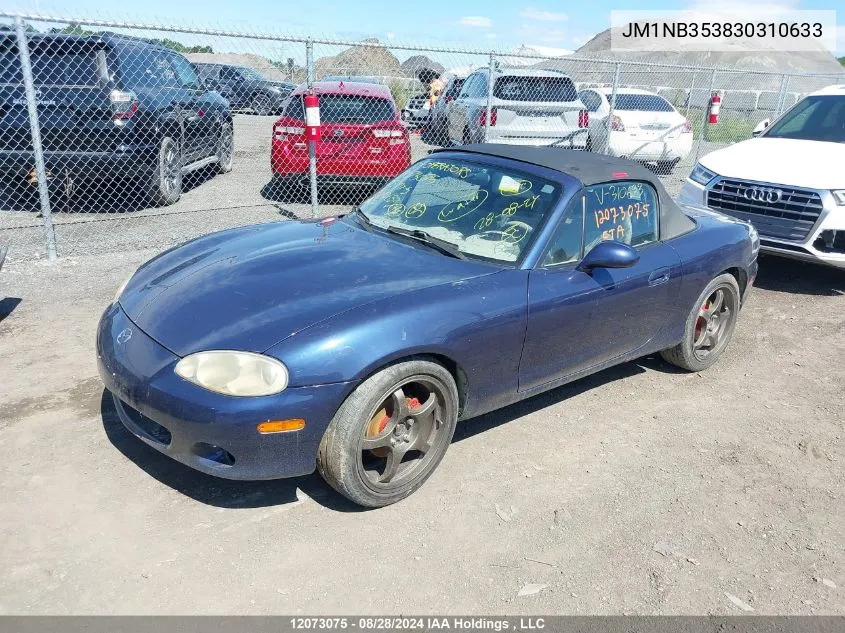 2003 Mazda Mx-5 Miata VIN: JM1NB353830310633 Lot: 12073075